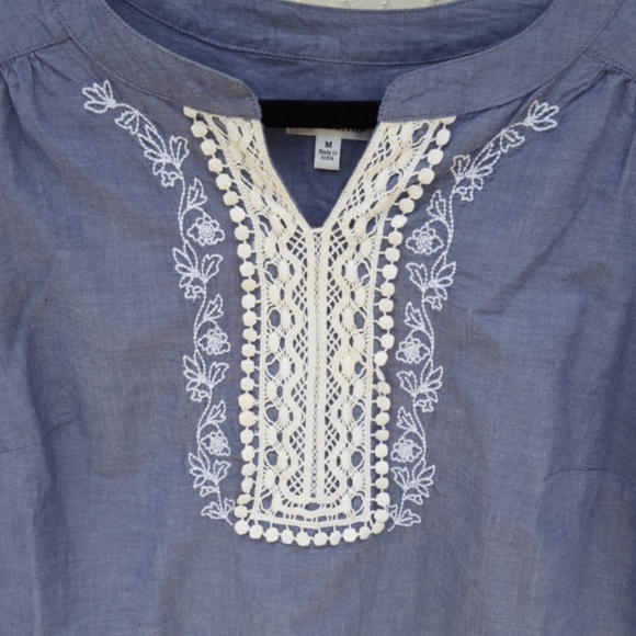 Croft & Barrow 100% Cotton Embroidered Blouse - Picture 4 of 15
